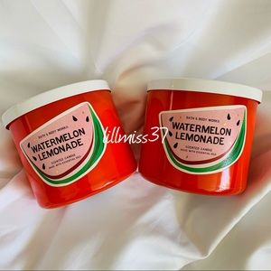 2 NEW BBW WATERMELON LEMONADE 3 WICK CANDLES